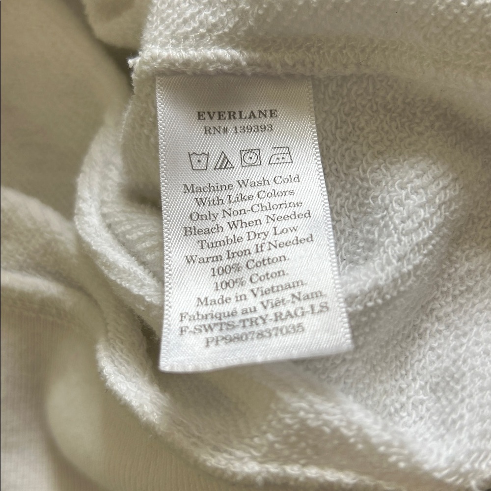 Everlane White Crewneck Sweatshirt 100% cotton M - Picture 3 of 4